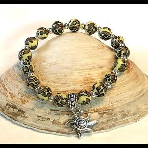 Leopard Polymer Bead bracelet